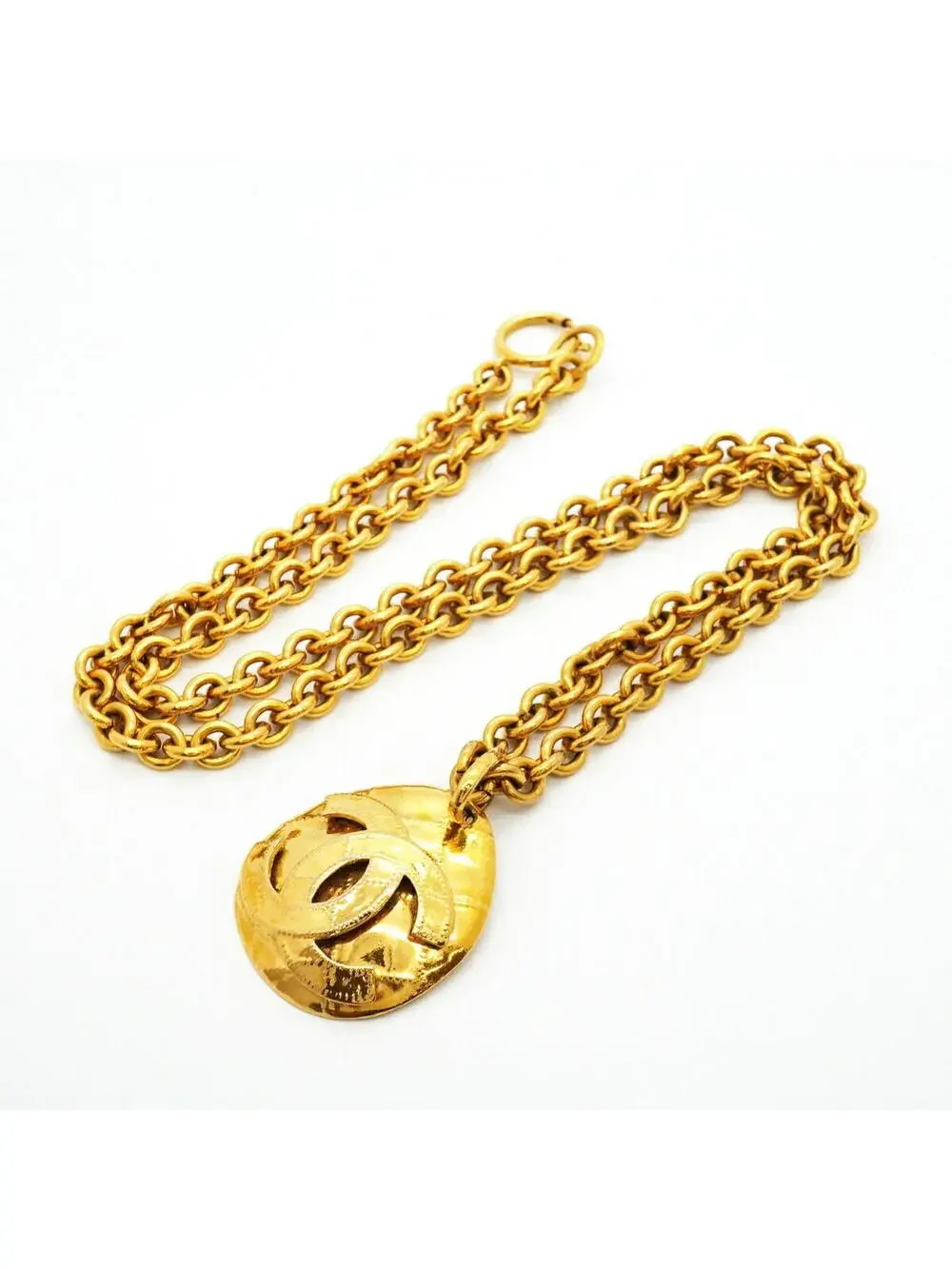 Chanel Cc Logo Pendant Necklace Metal #357853C10B